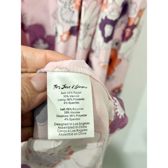 NWT For Love & Lemons Magnolia V-Neck Open Back Maxi Dress Pink Blossom Women XS - Picture 8 of 8
